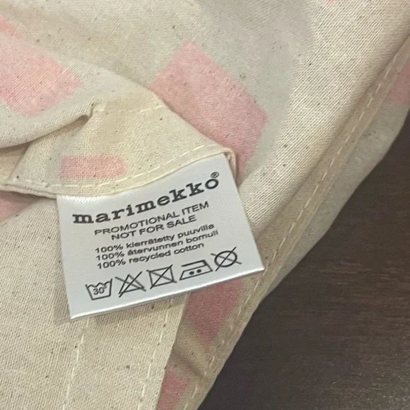 nwot Marimekko Pink and Cream cotton Tote Bag - Picture 8 of 9